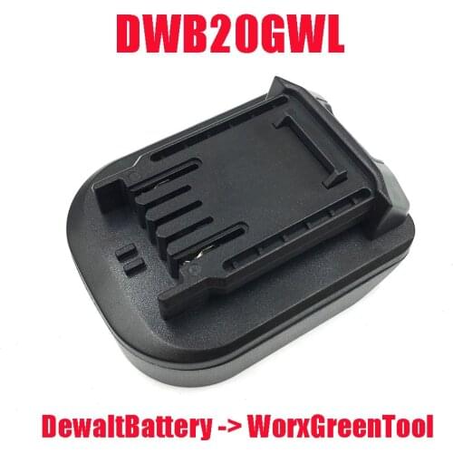 DWB20GWL Electric Power Tool Adapter Converter use De walt XR FlexVolt Li-ion Battery on WORX Green Large Foot Lithium Machine