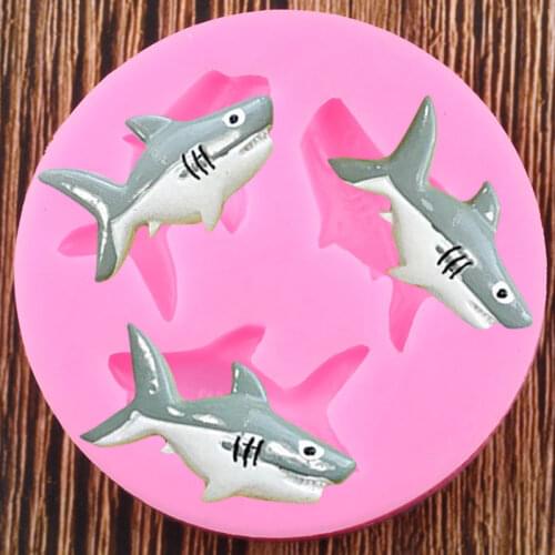 Shark Fish Silicone Mold DIY Party Fondant Cake Decorating Tools Soap Resin Clay Mould Cupcake Baking Candy Chocolate Moulds