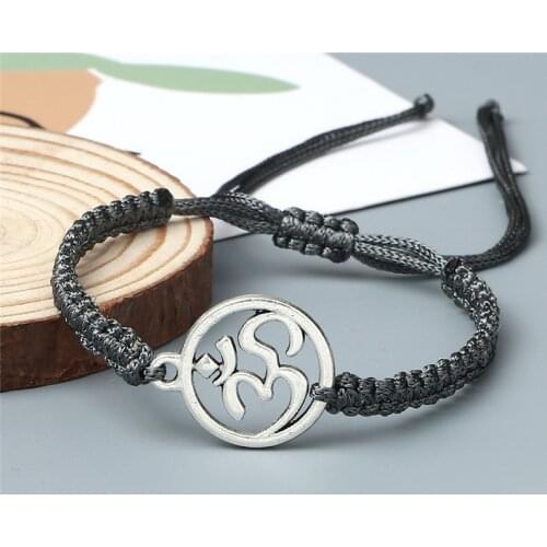 Handmade Bracelet OM Symbol Charm Red Black Braided Rope String Adjustable Bracelets for Women Men Friendship Lucky Jewelry Gift