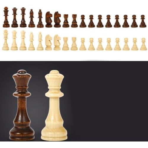 Wooden International Chess Set, 18-inch Large Chess Set with Folding Chess Board Portable Travel Chess Board Puzzle Game