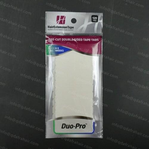 Duo-Pro Hair Extension Tape Pre-cut Double Sided Tape Tabs 4-5 Weeks Hold Time 120 PCS T038