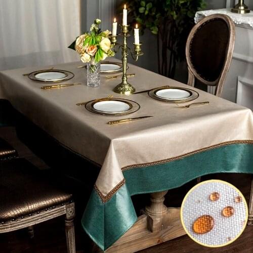 European Waterproof Tablecloth High-end Rectangular Oilproof Table Cloth Coffee Table for Living Room Home Decor Table Cover