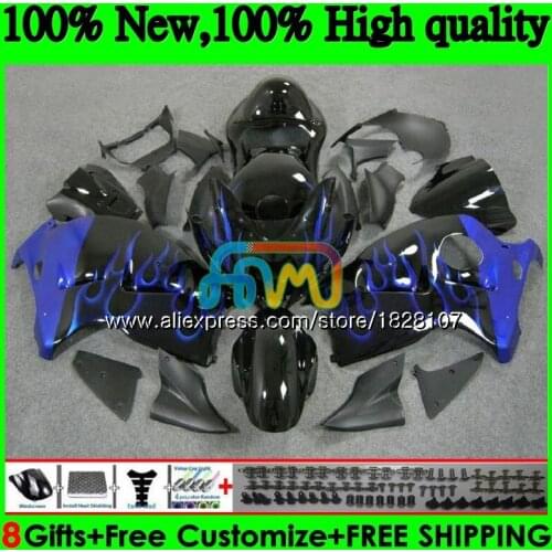 Hayabusa For SUZUKI GSX-R1300 GSXR 1300 1996 1997 Blue flames 1998 1999 2000 2001 48BS.91 GSXR1300 96 97 98 99 00 01 Fairings