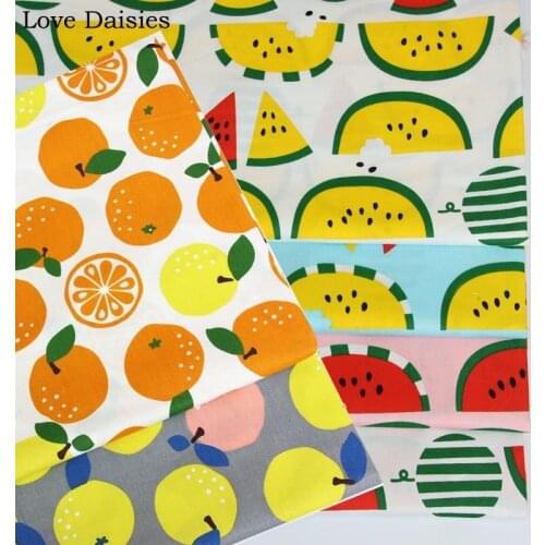 Colorful Big Watermelon Orange 100% Cotton Twill Fabrics For Bedding Sheet Pillow Apparel Dress Patchwork Quilting Craft Cushion