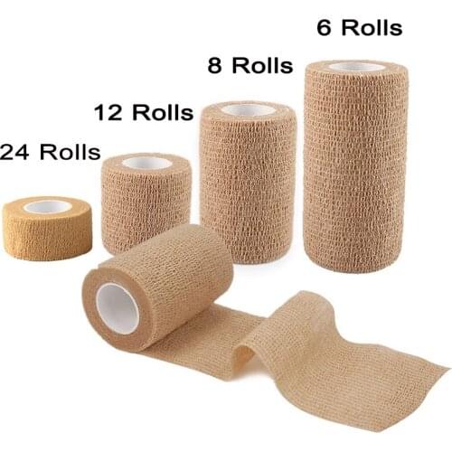 24/12/8/6 Rolls Sports Elastoplast Strong Elastic Sports Tape Self Adherent Self Adhesive Tape Cohesive Bandage Tapes