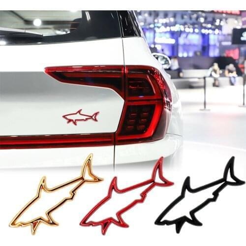 3D Metal Car Styling Hollow Fish Shark Sticker Emblem Badge Decals Automobiles Trunk Motorcycle Computer Fuel Cap Accessories