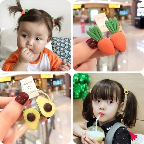 Princess Cute Fruit Small Scrunchies Girls Children Kids Elastic Hair Rubber Band Accessories Tie Hair Ring Rope Ponytail Holder