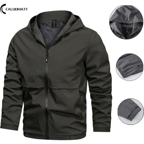 Men Autumn Hooded Jacket Coats Casual 2021 New Solid Color Jackets Stand Collar Men Overcoat Jacket Brand Clothing Male Outwear