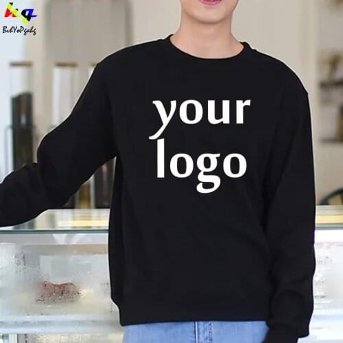 Custom print your own logo picture team name sweatshirt men and women casual hoodie sweatshirt