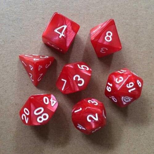 7pcs Set Duty Dice Set Glossed Color Colorful Solid Polyhedral Dice Set with Numbers Role Playing Game Dice Set WHShopp