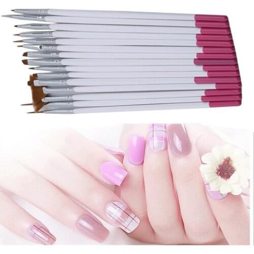 15Pcs Professional Nail Art Brush Set Line Drawing Painting Pen UV Gel Polish Designs Acrylic Perfect Manicure Tools