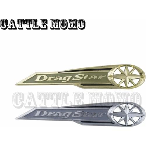 Classic Chrome Dragstar Gas Tank Badge Emblem Drag Star Decals Stickers for Yamaha Vstar XVS XV 400 650 Silver Gold Color Decals
