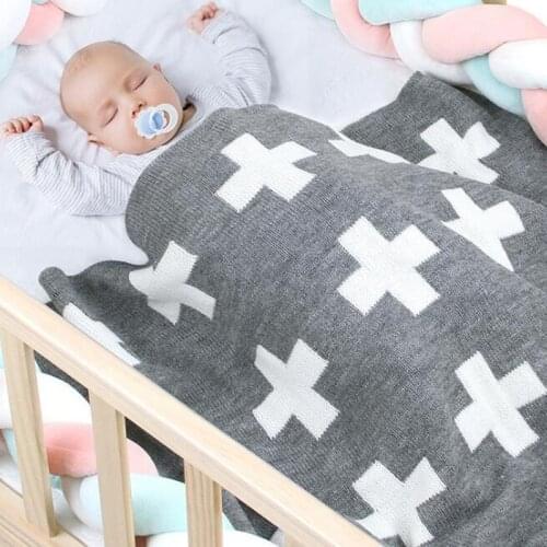 New 2020 Autumn Winter Infant Baby Boy Girl Cross Knit Blanket Newborn Baby Quilt Boys Girls Hold Blanket