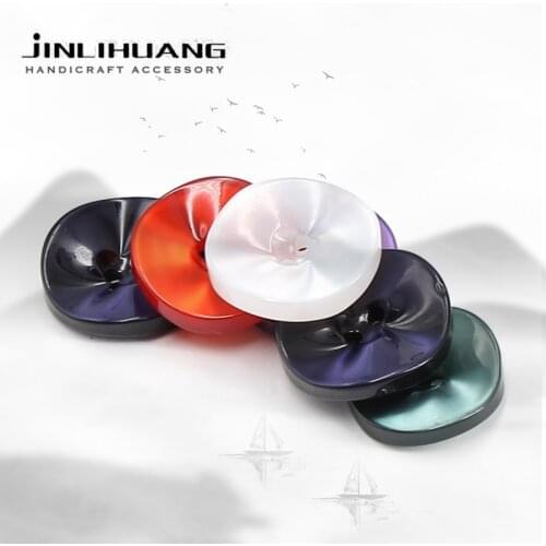 Wholesale 10pcs Resin Jacket Buttons 2-holes Colorful Round Unique Textures for Coat Suit Clothing Sewing Decorative DIY Craft