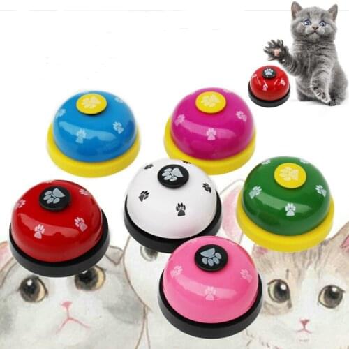 Pet Call Bell Dog Ball-Shape Paws Printed Meal Feeding Educational Toy Puppy Interactive Train Tool Food Feed Reminder Supplies