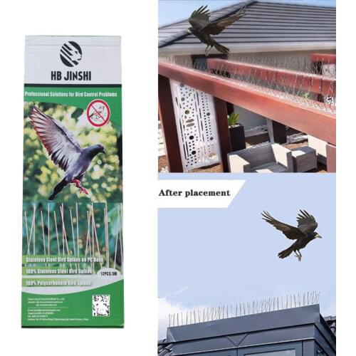 Bird Blinder Stainless Steel Spikes For Pigeons Other Small Birds 25cm/9.84'' Acrylic Holder Fence Walls Best Bird Deterrent