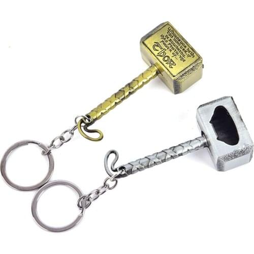Silver Beer Bottle Opener With Long Handle Multifunction Hammer Of Thor Shaped Beer Bottle Opener