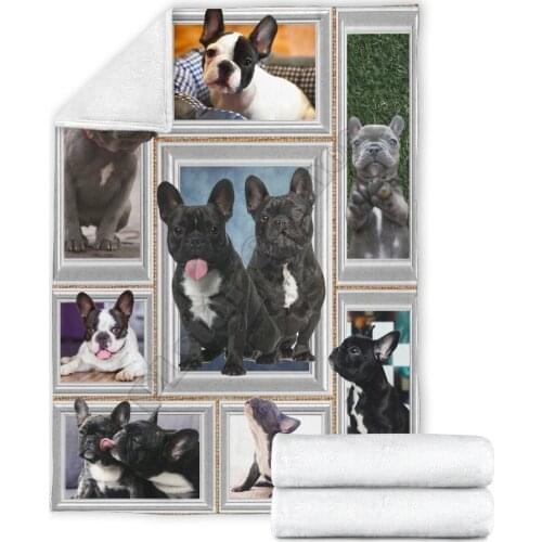 Cute french bulldog Fleece blanket 3D printed Wearable Blanket Adults/kids Fleece Blanket Sherpa Blanket