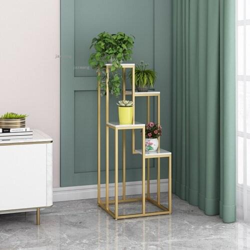 Nordic Wrought Iron Bedroom Flower Stand Indoor Balcony Multi-layer Plant Rack Simple Living Room Apartment Floor Flower Shelf