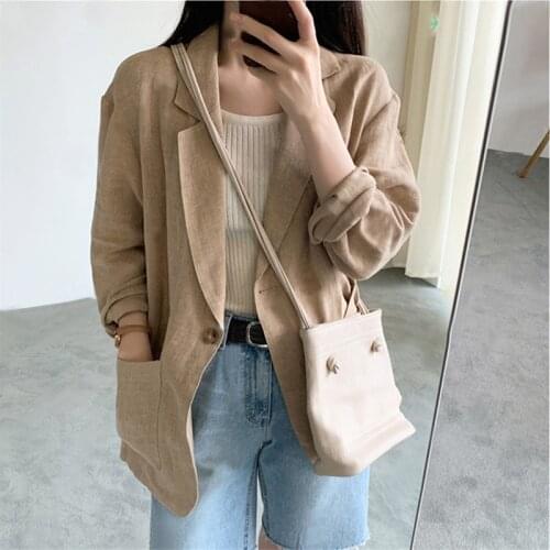 Slim Fit Casual Work Office Business Blazers Women Fashion 3/4 Sleev Outerwear White Casual Blazer Jacket Women Autumn Office La