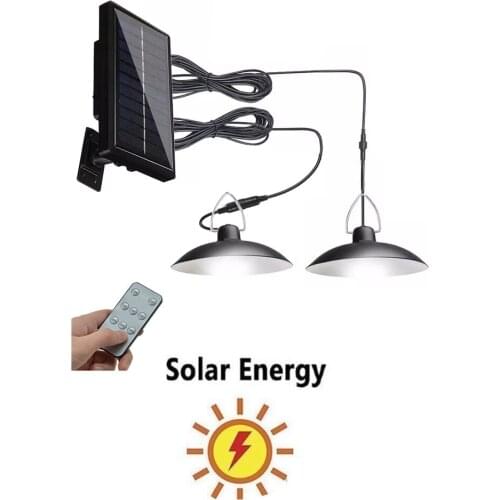 Remote 30 led 2 head Retro Lampshade LED Solar Light Outdoors 5V Portable Camping Lamp LED Solar Street Light 15W Plaza Emergenc