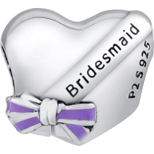 Charms 925 Silver Original Fit Pandora Bracelets Sterling Silver Best Bridesmaids Charm Beads for Women diy Jewelry Making