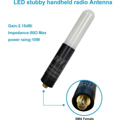 Zastone antenna Walkie Talkie 144/430 mhz Dual Band Antenna LED Stubby handheld Radio Antenna SMA Female