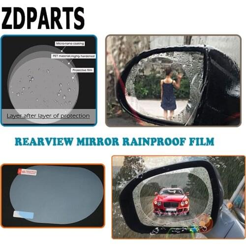 ZDPARTS 2pc Car Rearview Mirror Film Anti-Fog Rainproof Stickers For Renault Megane 2 Logan Captur Alfa Romeo 159 Accessories