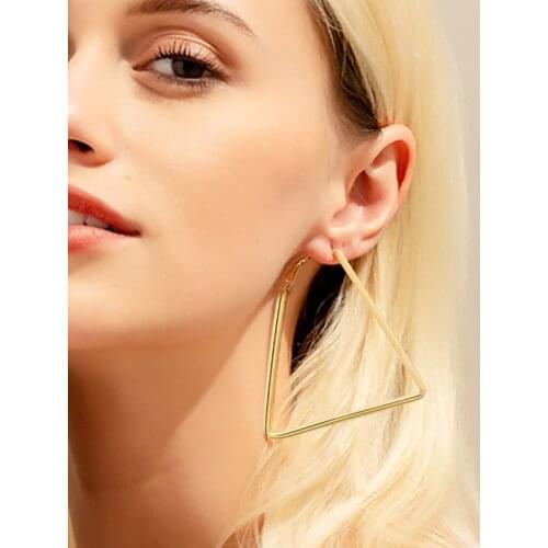 Fashion Big Triangle Earrings Ear Ring Trendy Simple Exaggeration Jewelry Elegant Women Earrings Party Bar Accessories