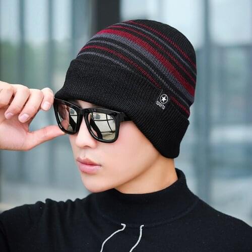 Winter Biking Cold-proof Ear Protection Knitted Hat Men Middle-aged And Elderly Plus Velvet Warm Hood Winter Old Man Woolen Hat