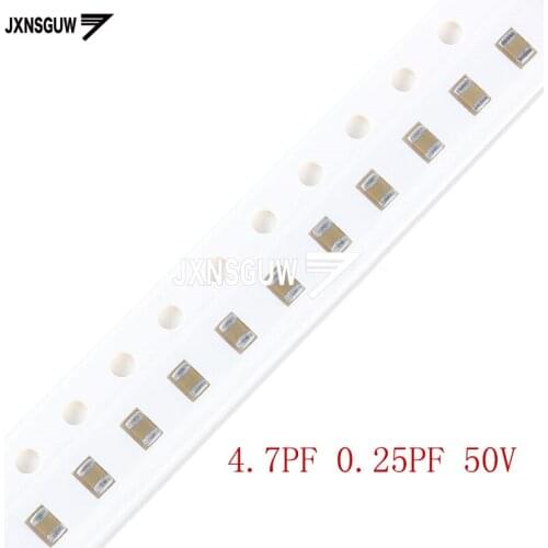 100PCS Chip capacitors 0805 50V 4.7PF 0.25PF