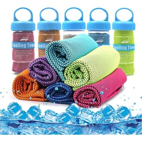 2PCs Outdoor Sport Cooling Icing Towel Frozen Enduring Instant Chilly Cold Towel Microfiber Face Washcloth for Gym Yoga Climbing