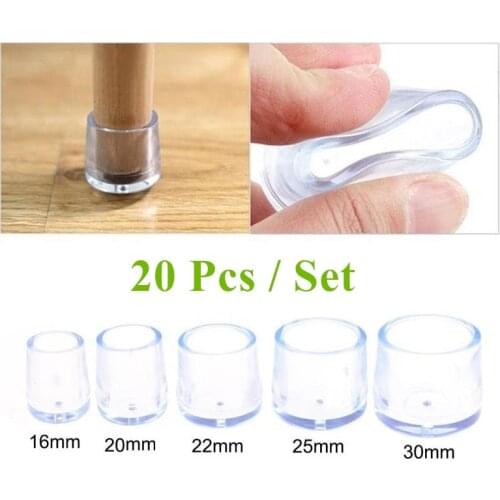 20PCS Rubber Furniture Chair Table Mat Silicone Anti Scratch Protector Cap Table Ferrule Feet Leg Cap Floor Protector Home Tools