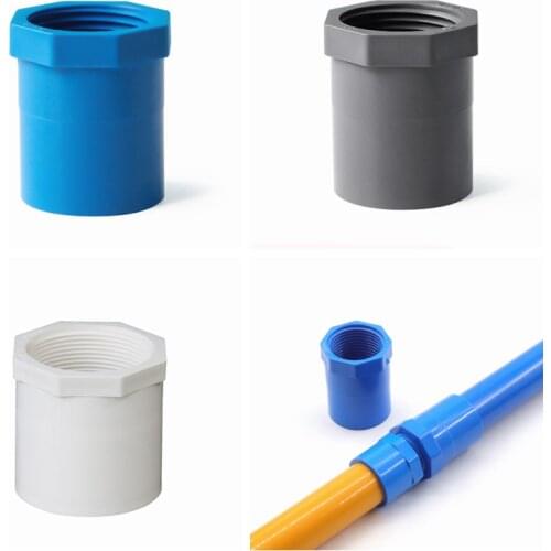 3pcs PVC Connector Female Thread Straight Connector 1/2'' to 20mm Socket Straight Pipe Fitting Aquarium Water Tube Joint