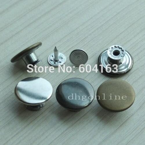 500 Sets Look Inside Fine Jean Tack Snap Button Stud Rivet NO-SEW 17mm 0.67'' Wholesale