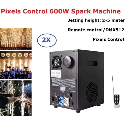 Free Shipping 2Pcs/Lot 600W Remote / DMX Control Cold Spark Fireworks Machine Stage Lighting Effect Sparklers Machine Wedding DJ