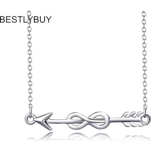 BESTLYBUY 925 Sterling Silver Necklaces Cupid Arrow Pendants for Women S925 Fine Jewelry Lover Gift Women Accessory Bijoux