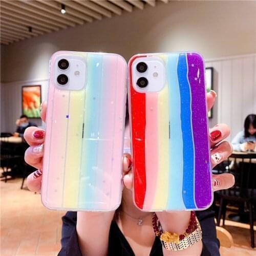 Glitter Colorful Laser rainbow Soft TPU Case For Vivo Y17 Y15 Y12 S6 S7 S9 Y19 Y91C Z6 Y70S Y20 X60 X50 Pro X27 X30 Back Cover