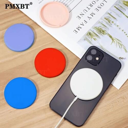 Wireless Charger Case For Magnetic Wireless Charger Candy Color Silicone Protective Back Cover Safe Magnet Accessory For Iphone