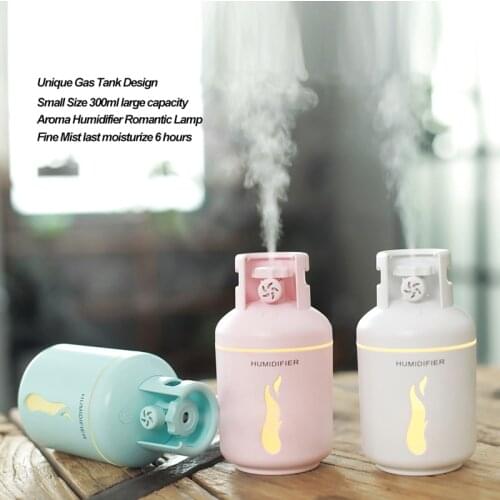 ELOOLE Gas Cylinder Humidifier Creative Design Ultrasonic Portable USB Power Supply Aroma Oil Diffuser 300ML For Room Car Office