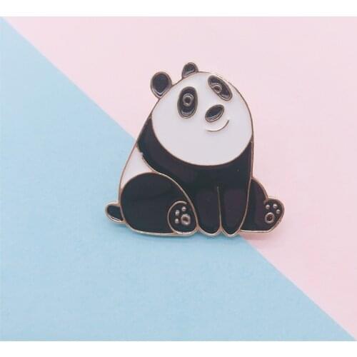 Cartoon Cute Animal Panda Polar Bear Enamel Brooch Custom Alloy Badge Cowboy Clothes Bag Pin Sweet Jewelry Gift For Friends