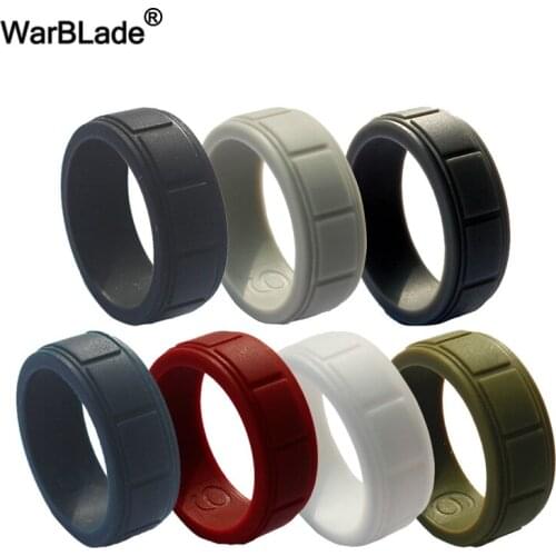 7pcs/set FDA Food Grade Silicone Ring For Men Wedding Rings Outdoor Sport Hypoallergenic Crossfit Flexible Rubber Finger Rings