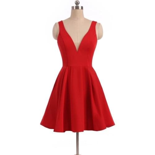 2019 New Short Bridesmaid Dresses Junior Maid Dress Country Style V-Neck Backless Party Dress With Pockets Real Image