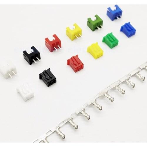 10 Sets XH2.54 Connector Kits 2.54mm Pitch 2P Straigh Pin Header+Housing+Crimp 6 colors available