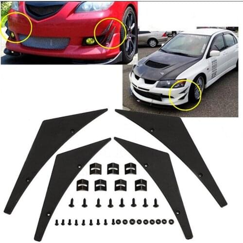 NEW Car Front Bumper Lip Splitter Auto Body Kit Car Spoiler Canards Valence Chin Accessory