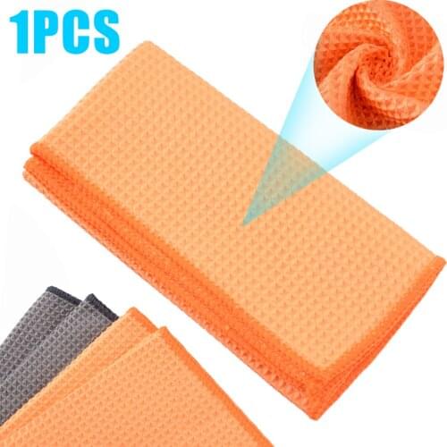 Wholesale 40*40cm Waffle Pattern Soft Microfiber Cleaning Towel Car Auto Wash Dry Clean Polish Cloth