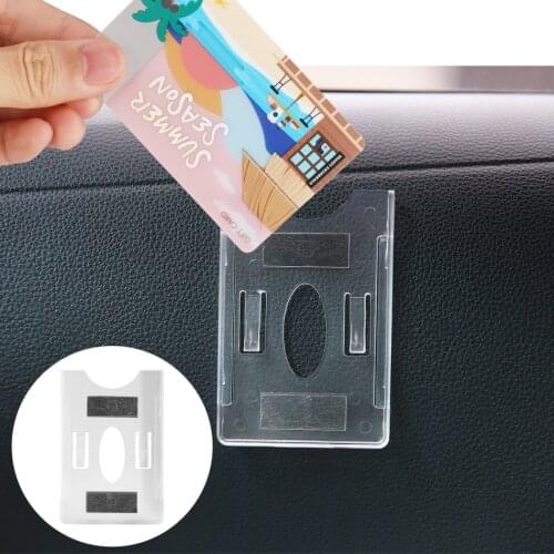 Sucker Card Holder For Windshield Glass Tag Durable ID IC Card Holder Card Sleeve Car Organization Automobiles Accessories New