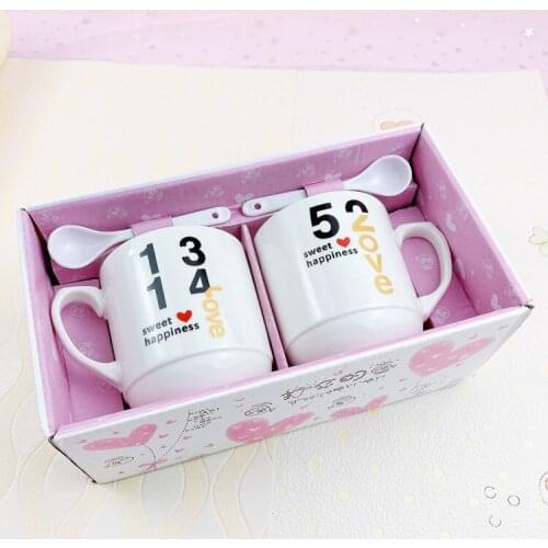 A variety of cartoon sets of cups, environmentally friendly ceramic cups, printed tea sets, student drinking cups, couples cups