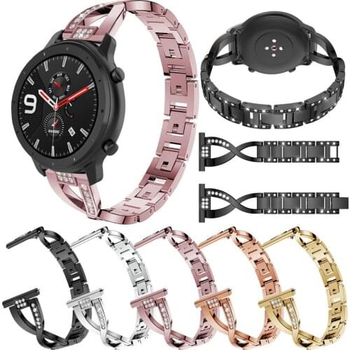 Watch Band for huawei Watch GT 1 GT 2 Strap for Huami Amazfit GTR 47mm Smart Watch Straps with Rhinestones 2pcs pins Bracelet