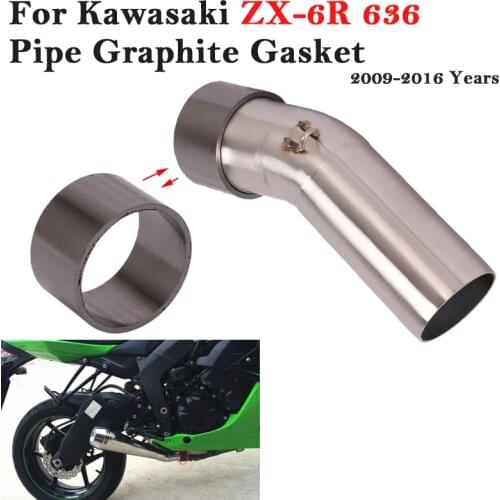 For Kawasaki ZX-6R ZX6R 636 2009 - 2016 Motorcycle Exhaust Link Pipe Tubes Connection Interface Graphite Crush Gasket Reinforced